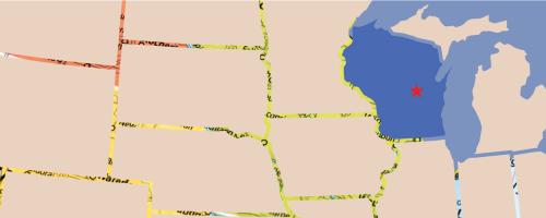 Waupun, Wisconsin on a map