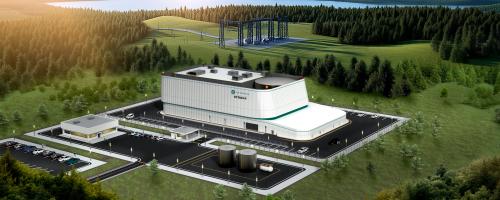 GE Vernova and Hitachi small modular reactor project site design visualization