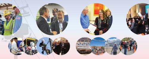 Image of APPA members at job sites and conferences.