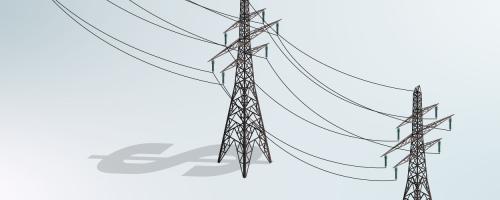 shadow of a dollar sign from transmission tower
