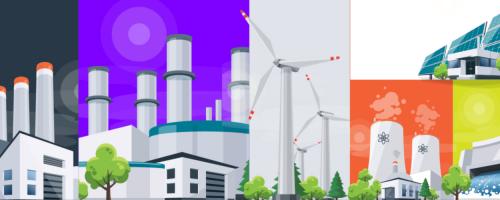 collage of different electric generation sources