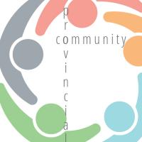 acrostic of community-related words and circle of people